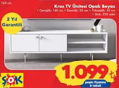 RUUM STORE KROS TV ÜNİTESİ OPAK BEYAZ